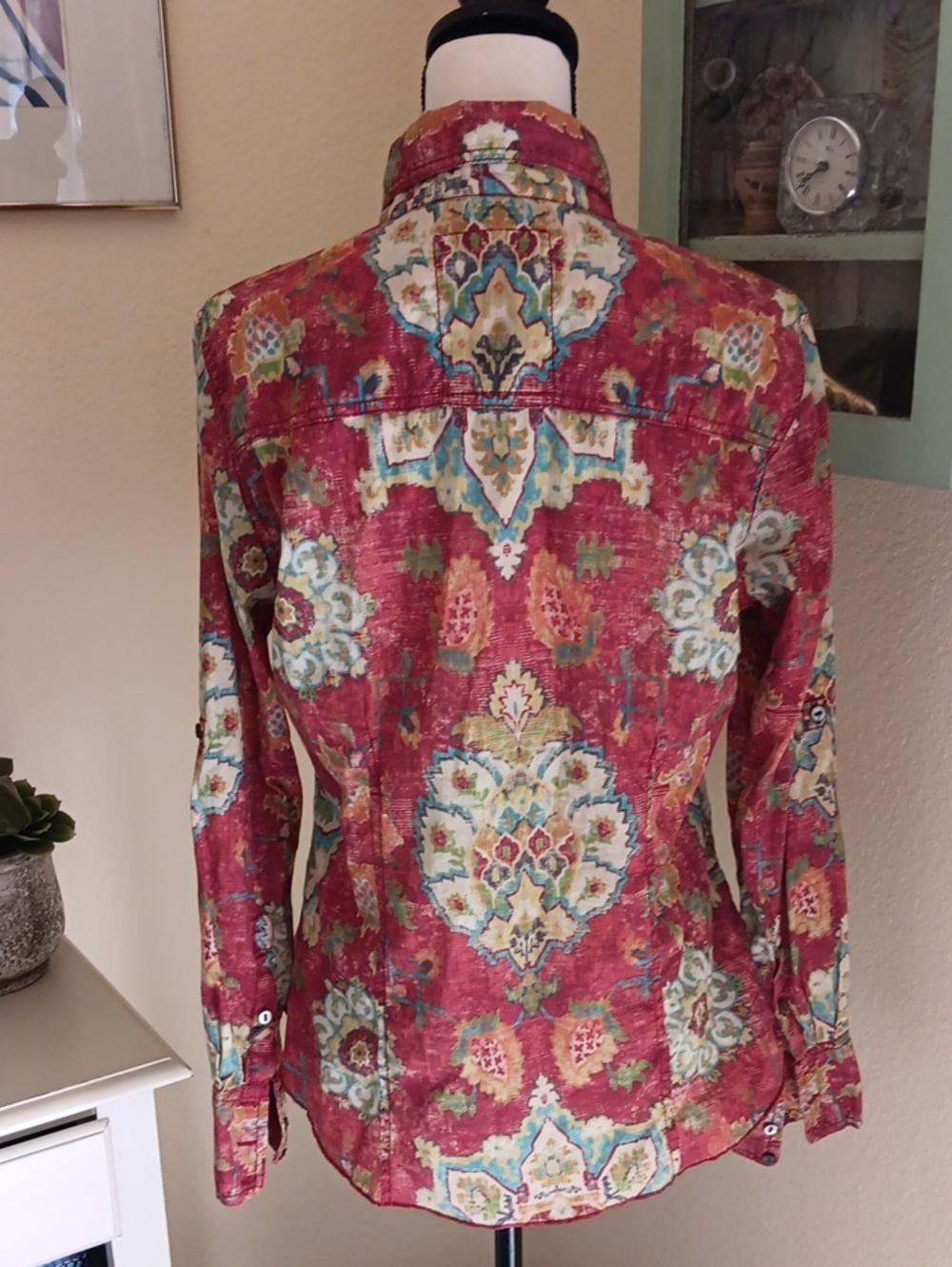 Cino Sundance Flying Peacock Shirt. Boho. Coadral Cowgirl. - Picture 6 of 12